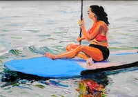 WomanOnPaddleboardCloseup